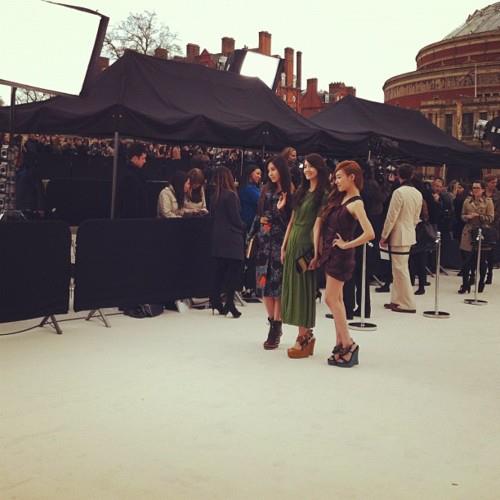 SNSD girls at London Fashion Week 2012 Yoona, Seohyun and Tiffany