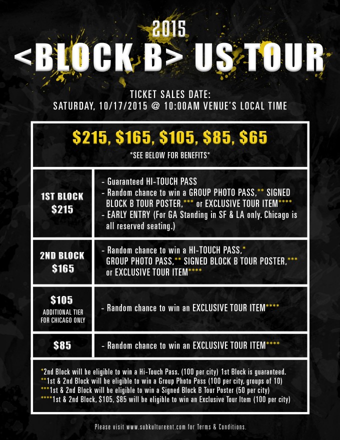 Block B to Return Stateside for '2015 Block B U.S. Tour' - K-Pop